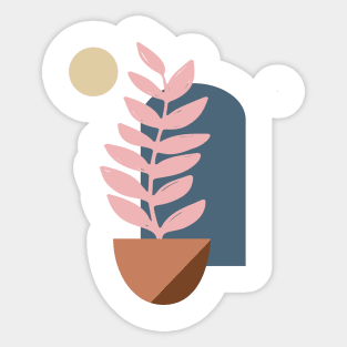 Botanicals and Shapes in Pink and Blue Sticker